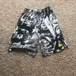 Black mad white Nike shorts